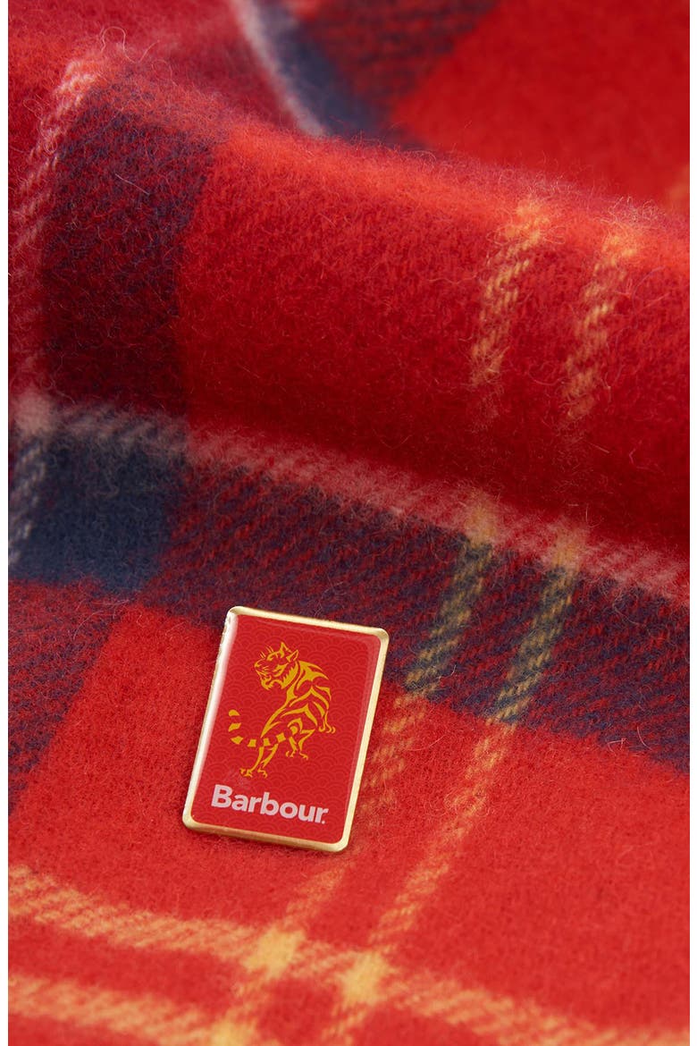 Tig Plaid Lambswool Scarf, Alternate, color, RED