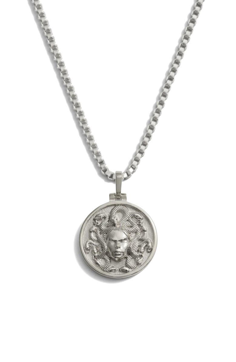 Awe Inspired Mini Goddess Pendant Necklace, Main, color, 925 Sterling Silver