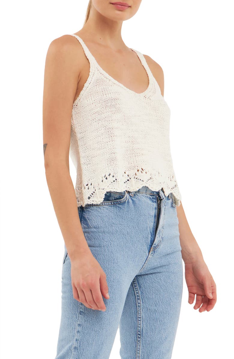 Free the Roses Scallop Hem Knit Crop Tank, Alternate, color, 