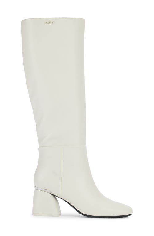 Dkny Cana Womens Zipper Faux Leather Knee-high Boots In White