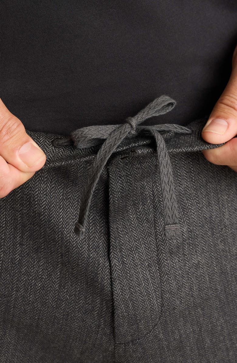 Bonobos Elastic Waist Wool Blend Pants, Alternate, color, Grey Herringbone