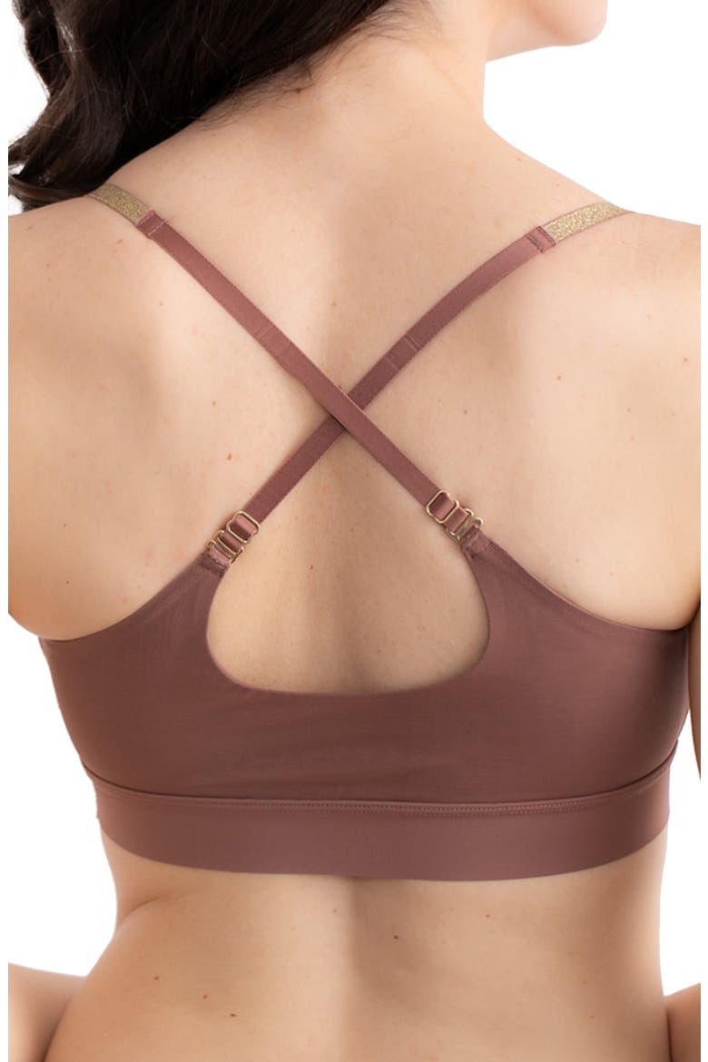 Soft Bra with Mesh, Alternate, color, TOFFEE
