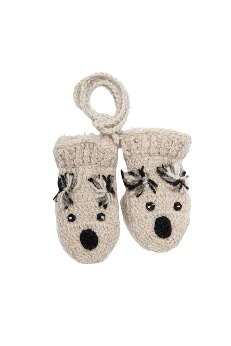 Crochet Koala Mittens, Alternate, color, White combo