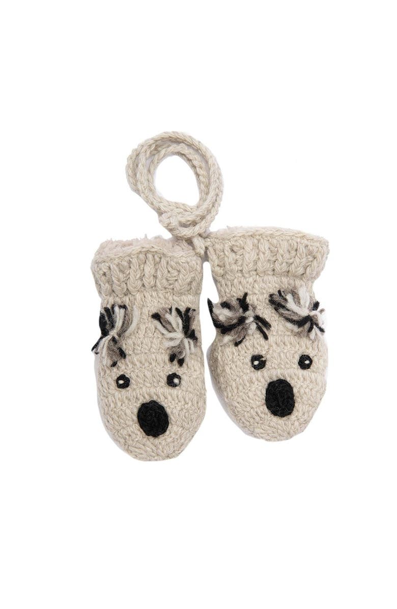 Nirvanna Designs Crochet Koala Mittens, Alternate, color, White Combo