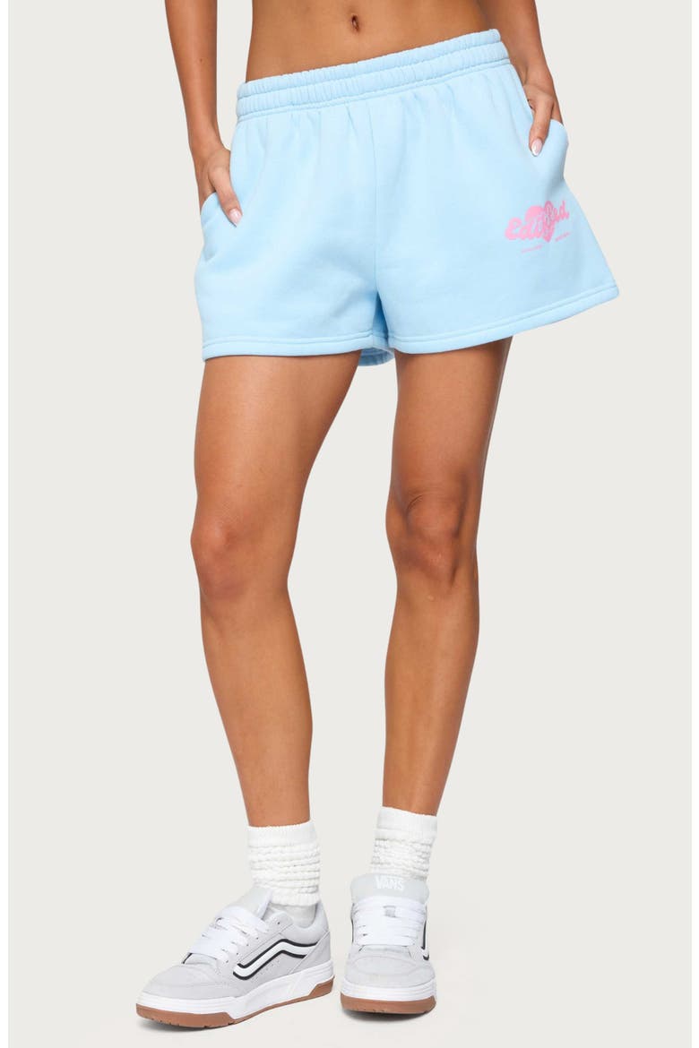 Logo Fleece Sweatshorts, Main, color, LIGHT-BLUE