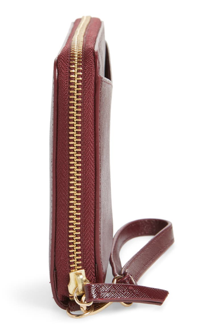Leather Travel Organizer, Alternate, color, BURGUNDY/ PINK/ RED