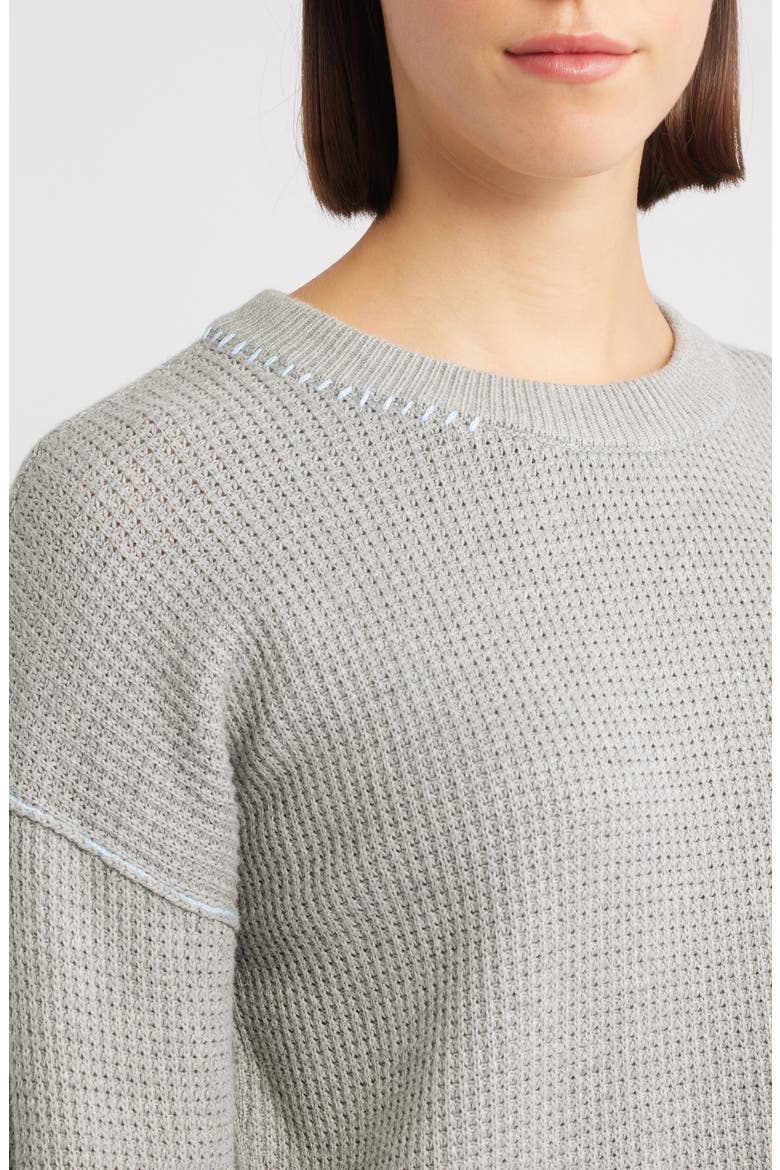Waffle Stitch Sweater, Alternate, color, GREY
