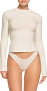 SKIMS Stretch Cotton Jersey Long Sleeve T-Shirt
