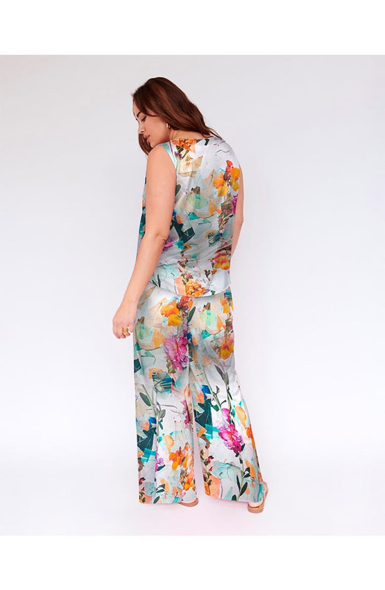 Gabriella Rossetti Sofia Stretch Silk Palazzo Pant in Floral, Alternate, color, 