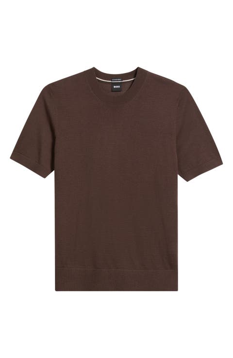 Virgin Wool Short Sleeve Sweater