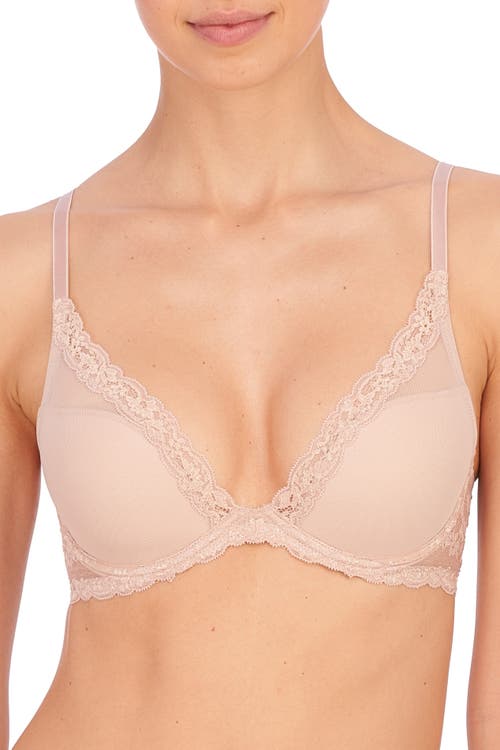 Natori Luxe Plunge T-Shirt Bra in Lt. Mocha at Nordstrom, Size 34Ddd