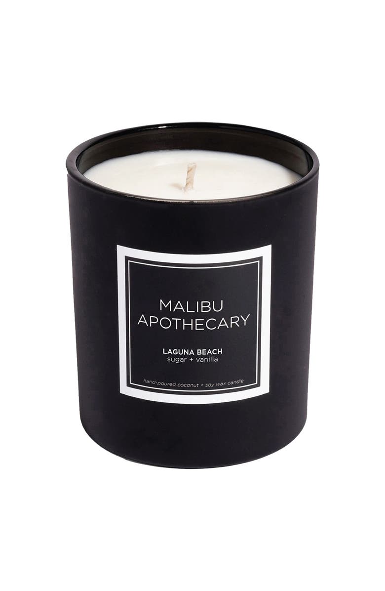 Malibu Apothecary Matte Black Candle, Main, color, Laguna Beach