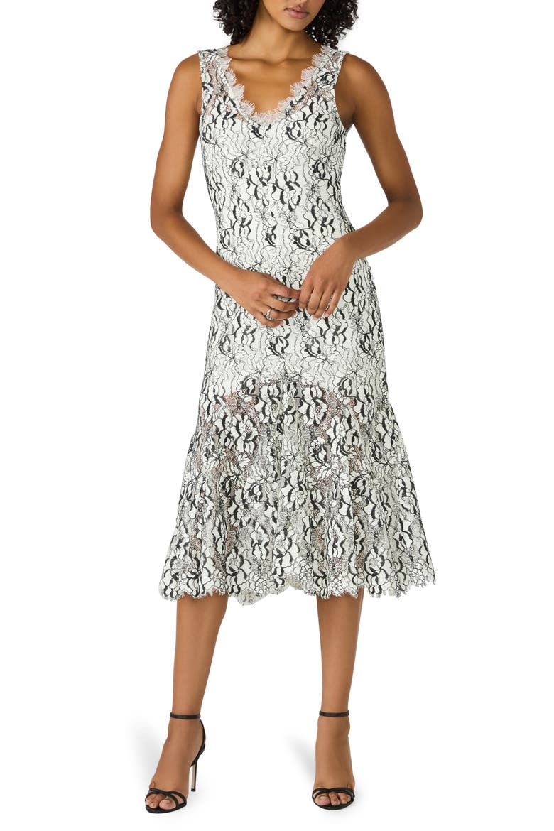 Lissette Midi Dress, Main, color, BLACK/ WHITE