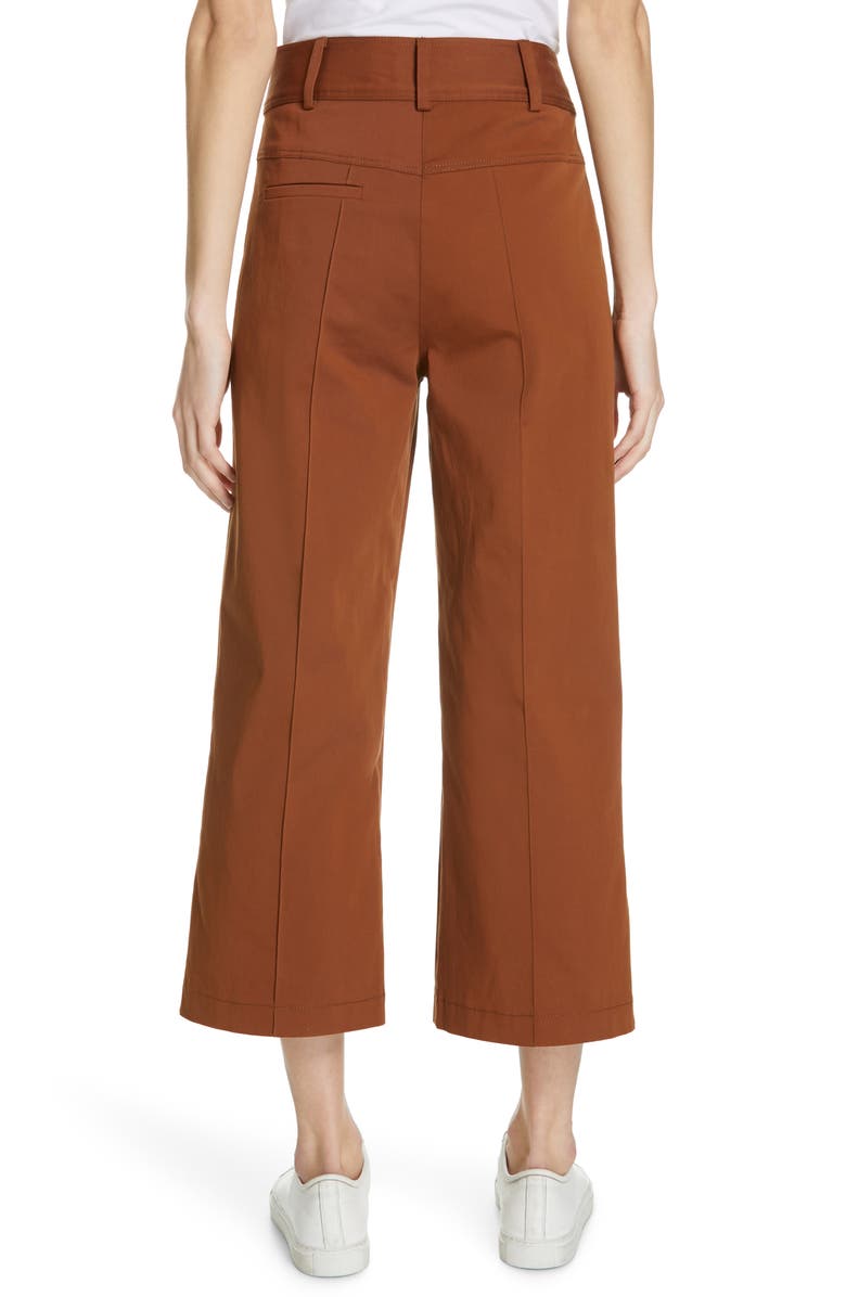 Judith & Charles Pop Wide Leg Crop Stretch Cotton Pants, Alternate, color,