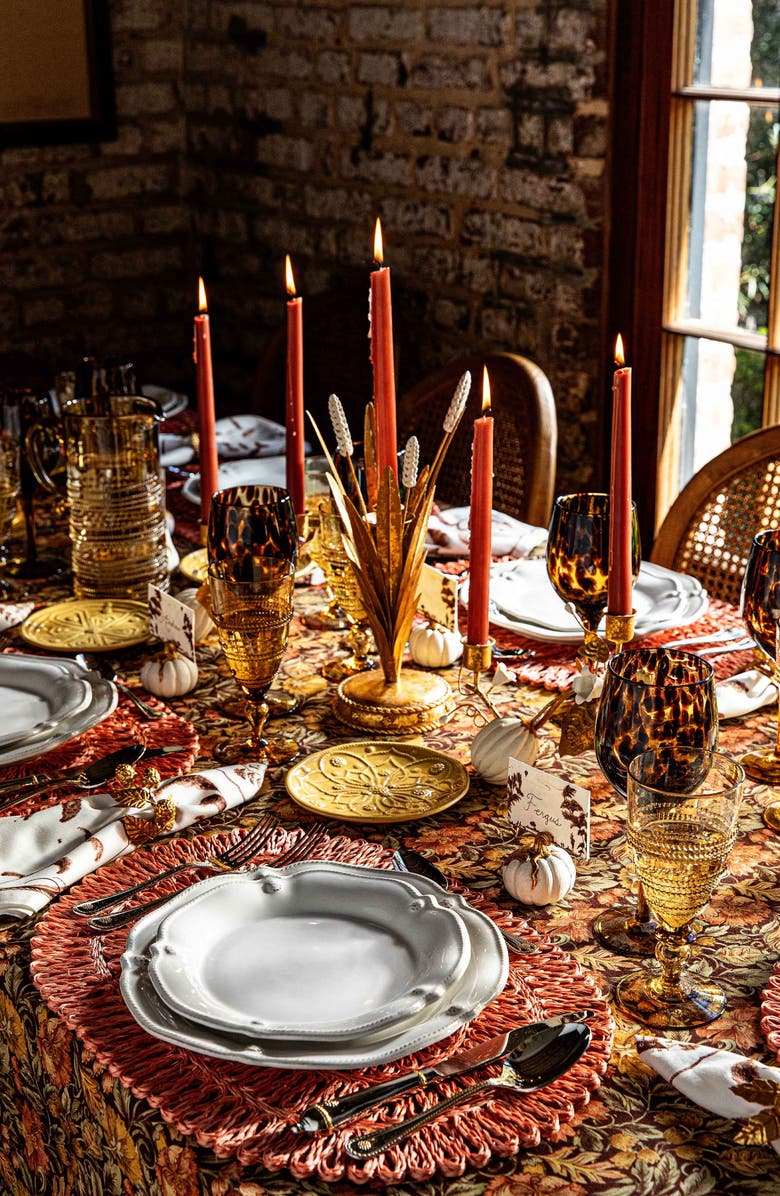 Juliska Forest Walk Pumpkin Set of 4 Place Card Holders, Alternate, color, Gold