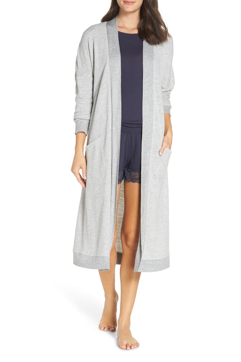 Intimates Leisure Lover Cardigan, Main, color, HEATHER GREY