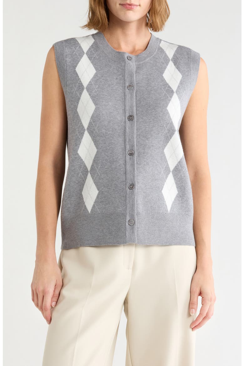 Argyle Sweater Vest, Main, color, SHADOW GREY