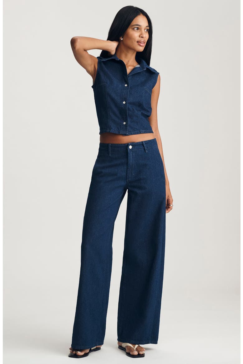 Siena High Waist Wide Leg Jeans, Alternate, color, DARK LINEN DENIM