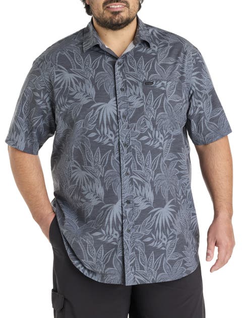 Big & Tall TRVLR Series Traverse Leaf Print Performance Sport Shirt