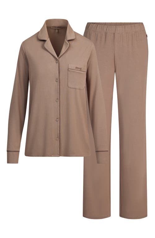 Skims Long Sleeve Pajama Set In Multi