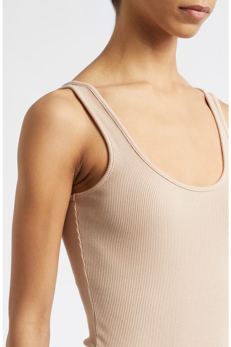 Nica Scoop Neck Tank Bodysuit, Alternate, color, CAPPUCCINO