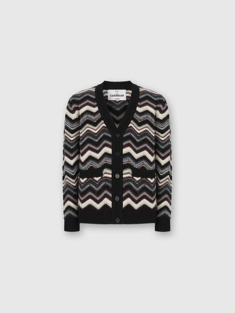 The Cardigan In Wool And Alpaca With Zigzag