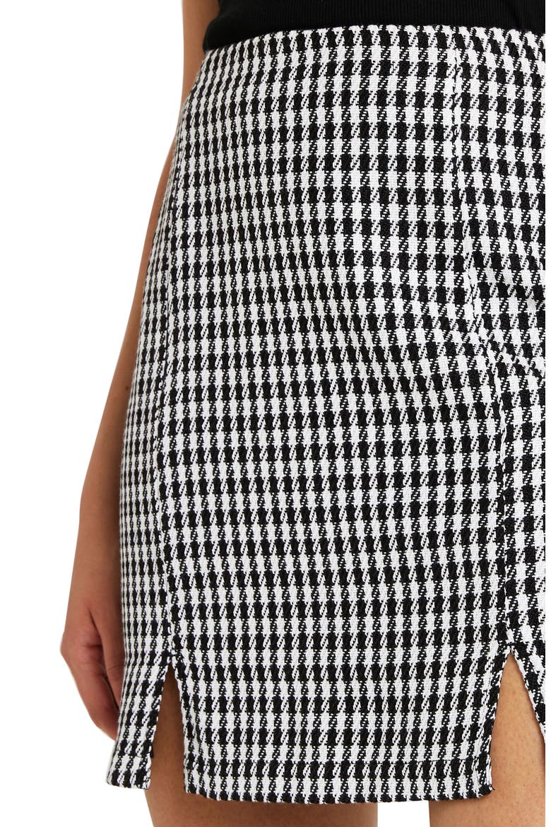 Check Miniskirt, Alternate, color, BLACK