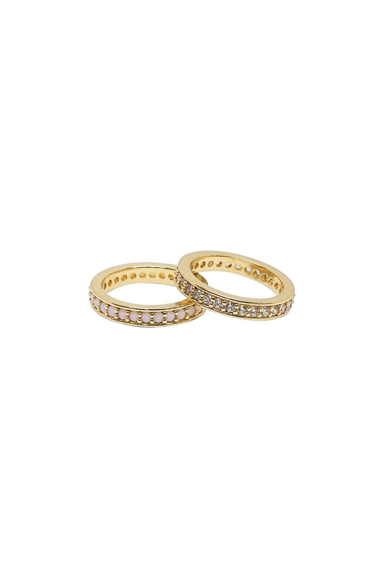 Set of 2 Pavé Rings, Main, color, GOLD