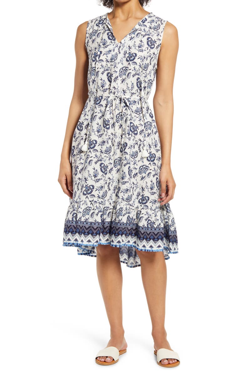 beachlunchlounge Lou Lou Belted Sleeveless Shift Dress, Main, color, Butterfly Wings