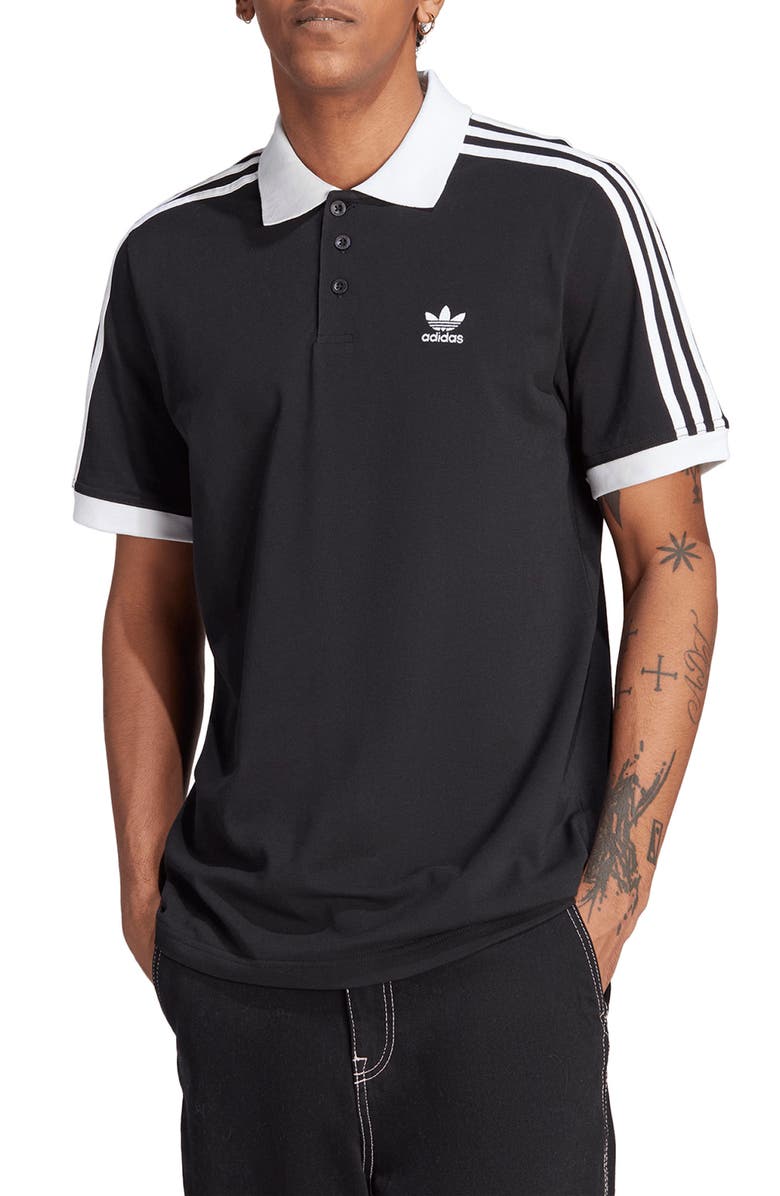 adidas Originals 3-Stripes Cotton Piqué Polo, Main, color, 