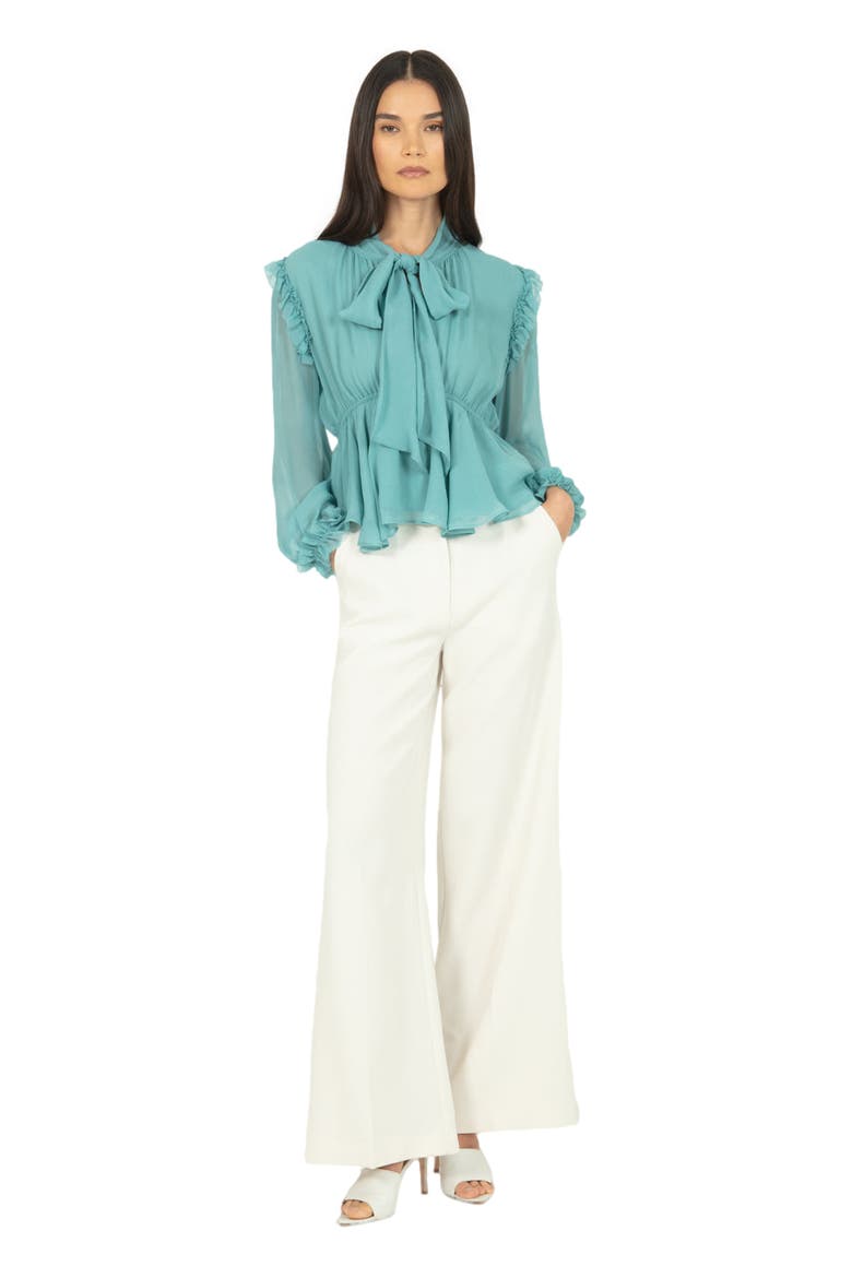 Camila Blouse, Main, color, CYAN GREEN