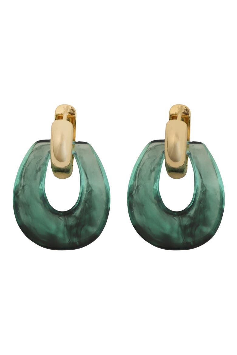 Resin Knocker Earrings, Main, color, TEAL