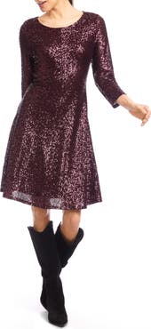 Karen Kane Sequin Fit & Flare Dress
