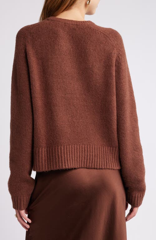 Open Edit Boxy Crewneck Sweater In Brown Soil