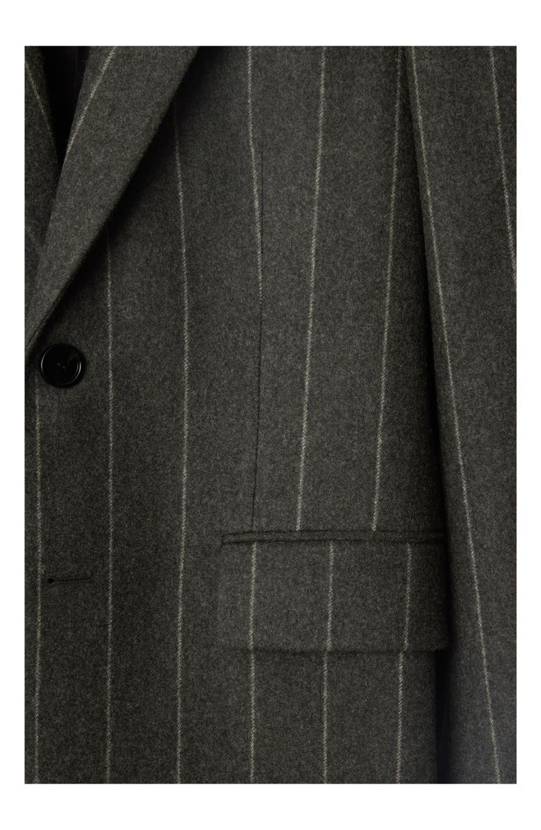 Burberry Pinstriped Wool Tailored Jacket, Alternate, color, 