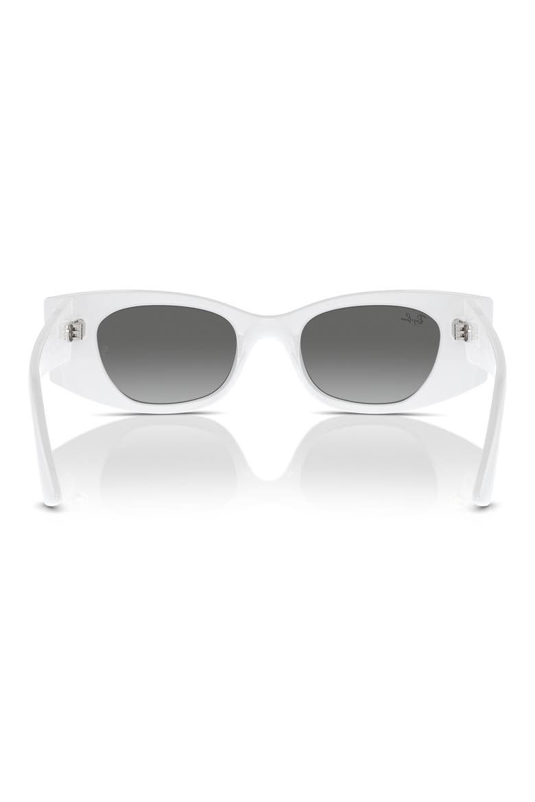 Kat 49mm Small Rectangular Sunglasses, Alternate, color, WHITE