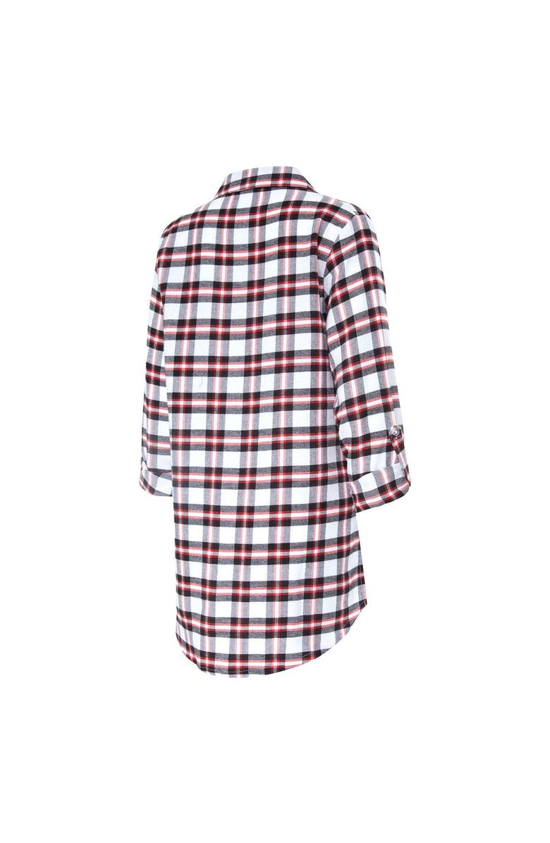 CONCEPTS SPORT Women's Concepts Sport Black Arizona Cardinals Sienna Plaid Full-Button Long Sleeve Nightshirt, Alternate, color, Black