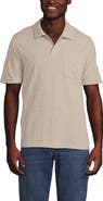 Lands' End Short Sleeve Cotton Linen Polo