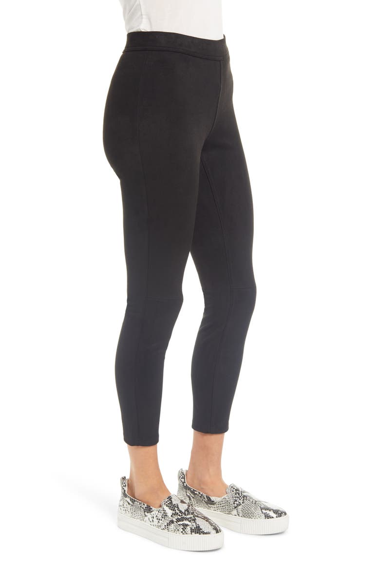 Microsuede Leggings, Alternate, color, BLACK