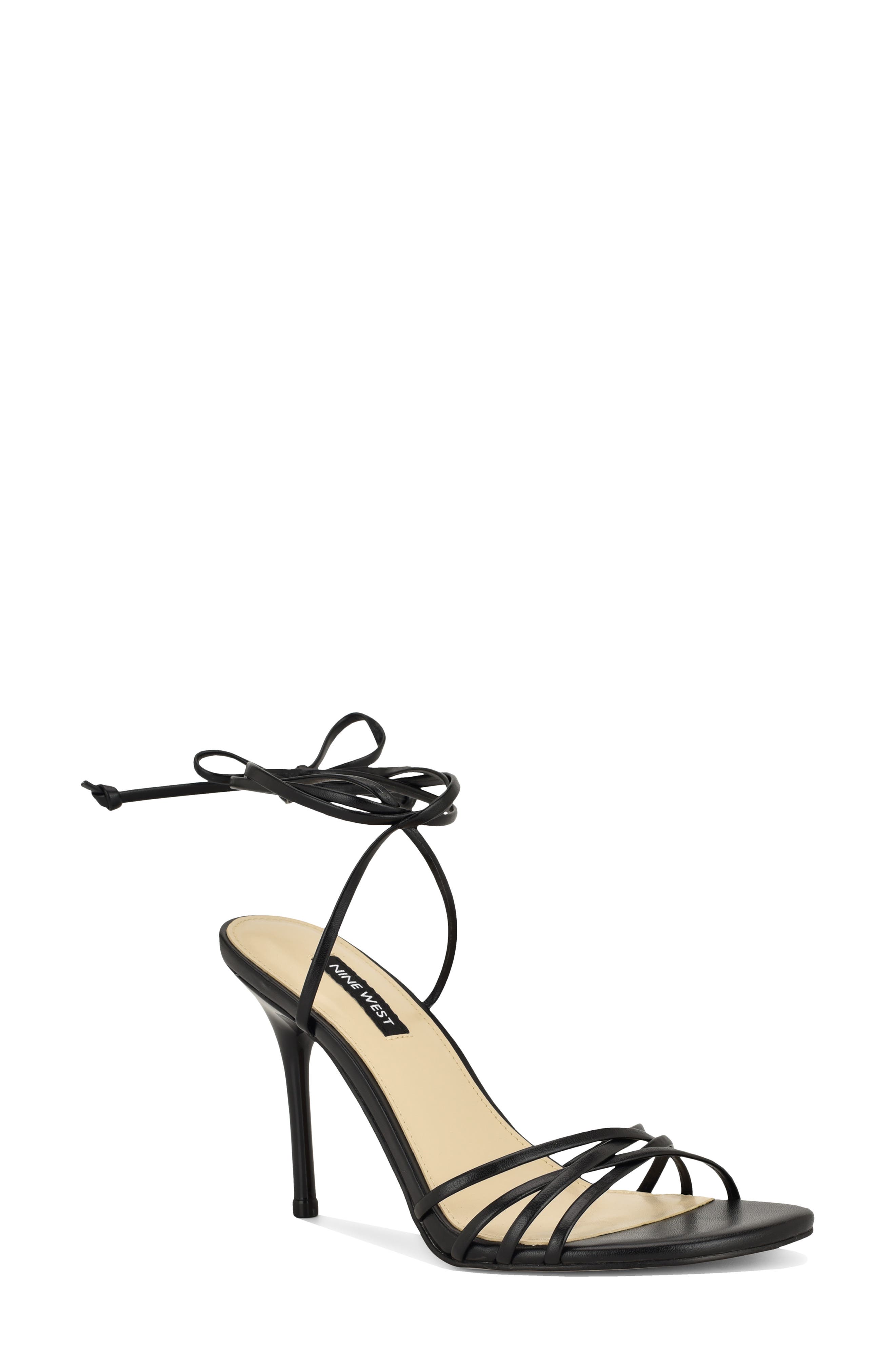 Nine West Opela Ankle Wrap Sandal, Main, color, Black