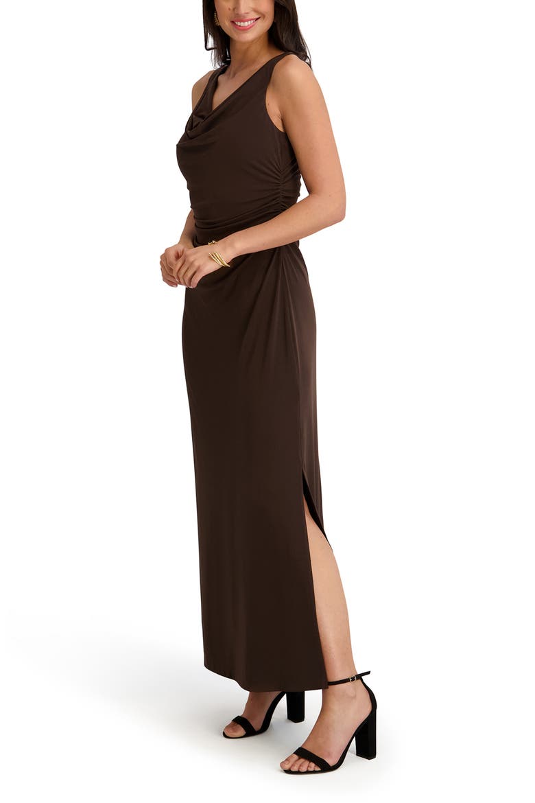 Cowl Neck Midi Sundress, Alternate, color, CHOCOLATE