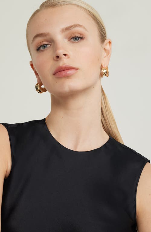 Nordstrom Sleeveless Satin Top In Black