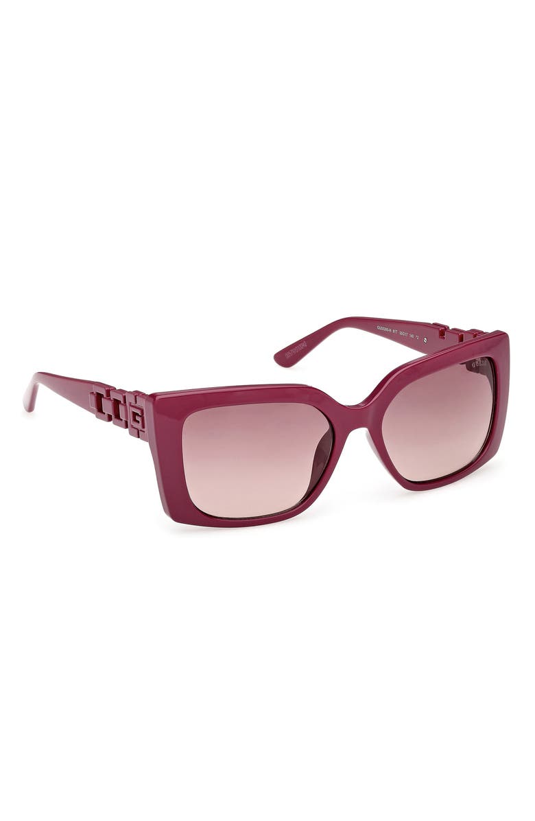 GUESS Rectangular Sunglasses, Alternate, color, Violet / Gradient Bordeaux