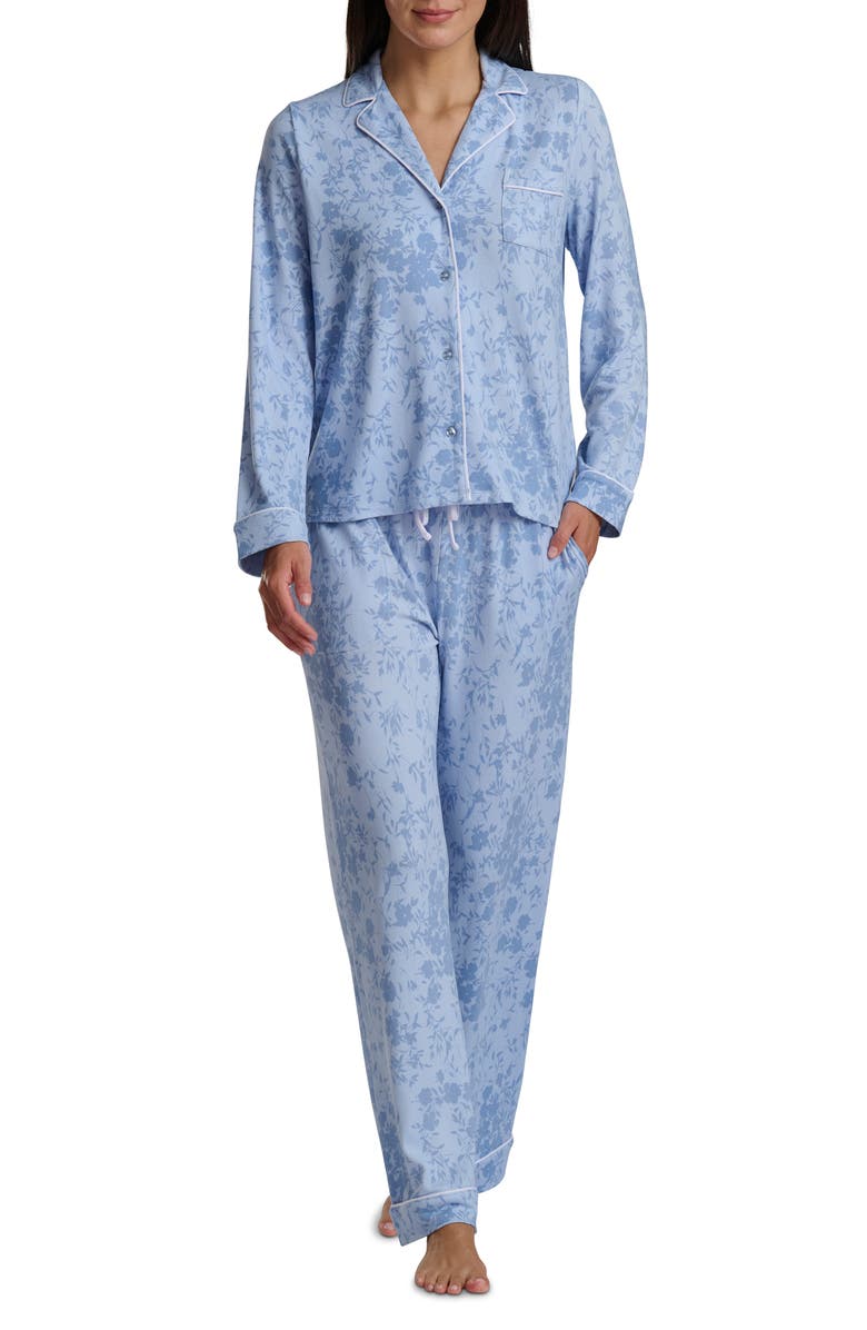 Splendid Print Long Sleeve Pajamas, Main, color, Falling Floral