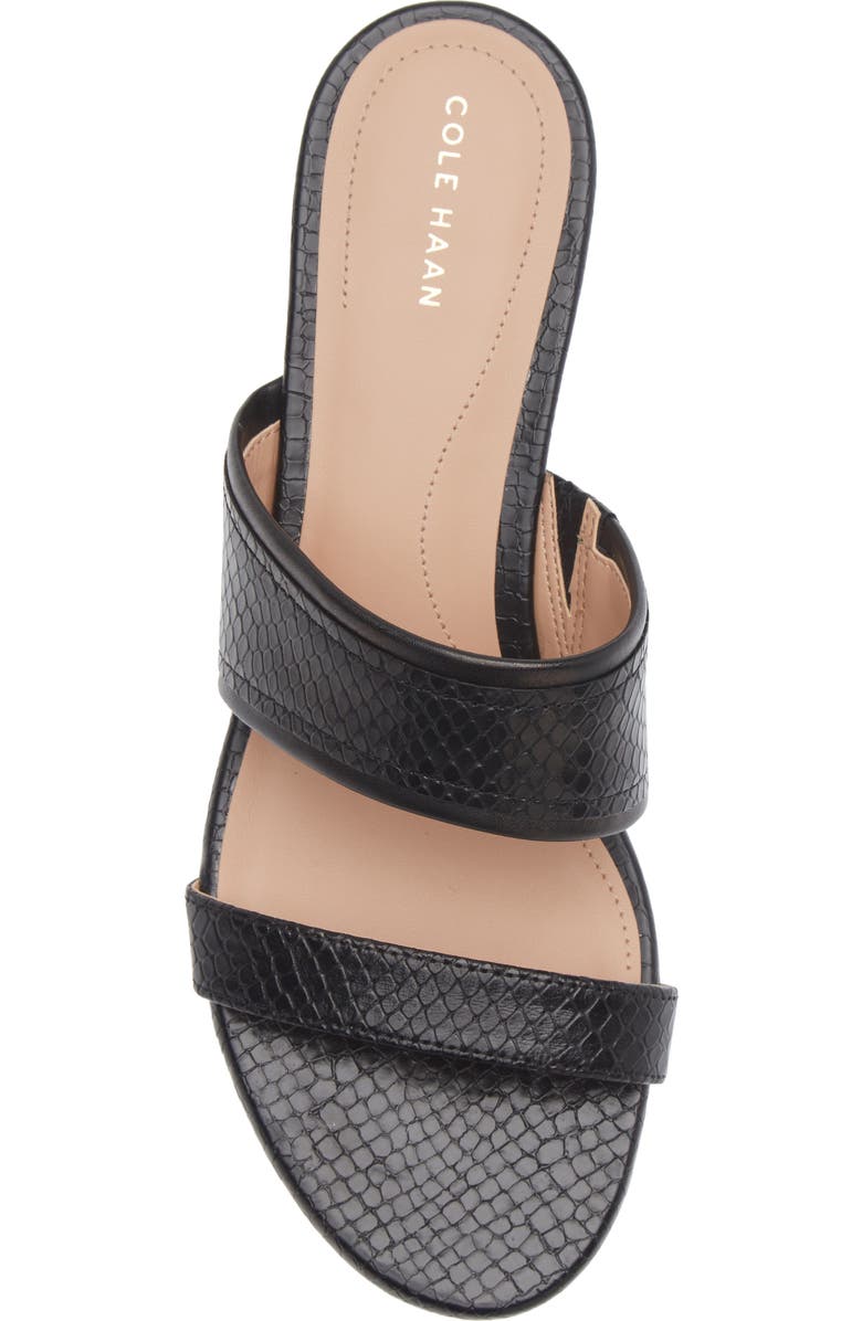 Cole Haan Fionna Wave Double Band Slide Sandals, Alternate, color, Black Snake Print Leather