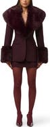 Naked Wardrobe Faux Fur Trim Blazer