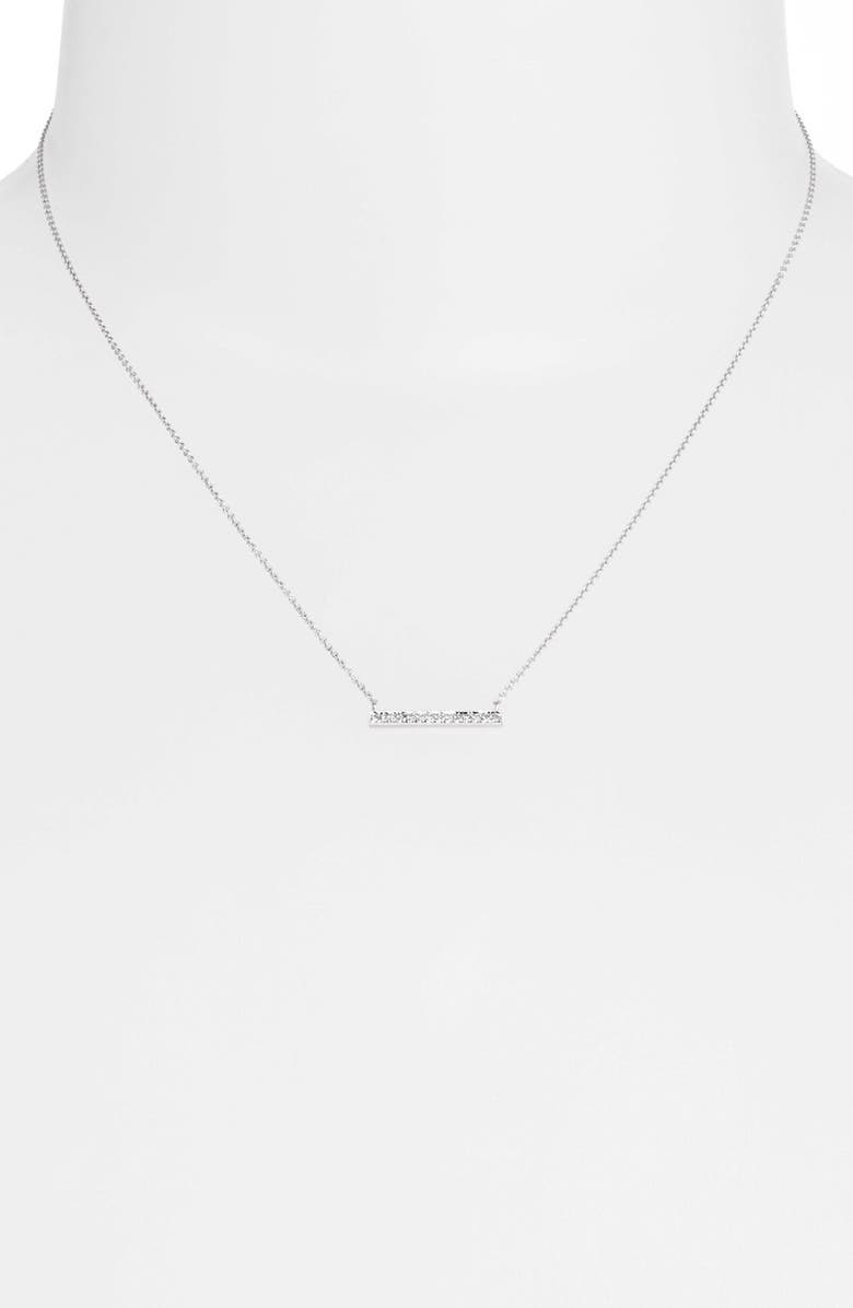 Dana Rebecca Designs 'Sylvie Rose' Medium Diamond Bar Pendant Necklace, Alternate, color, White Gold