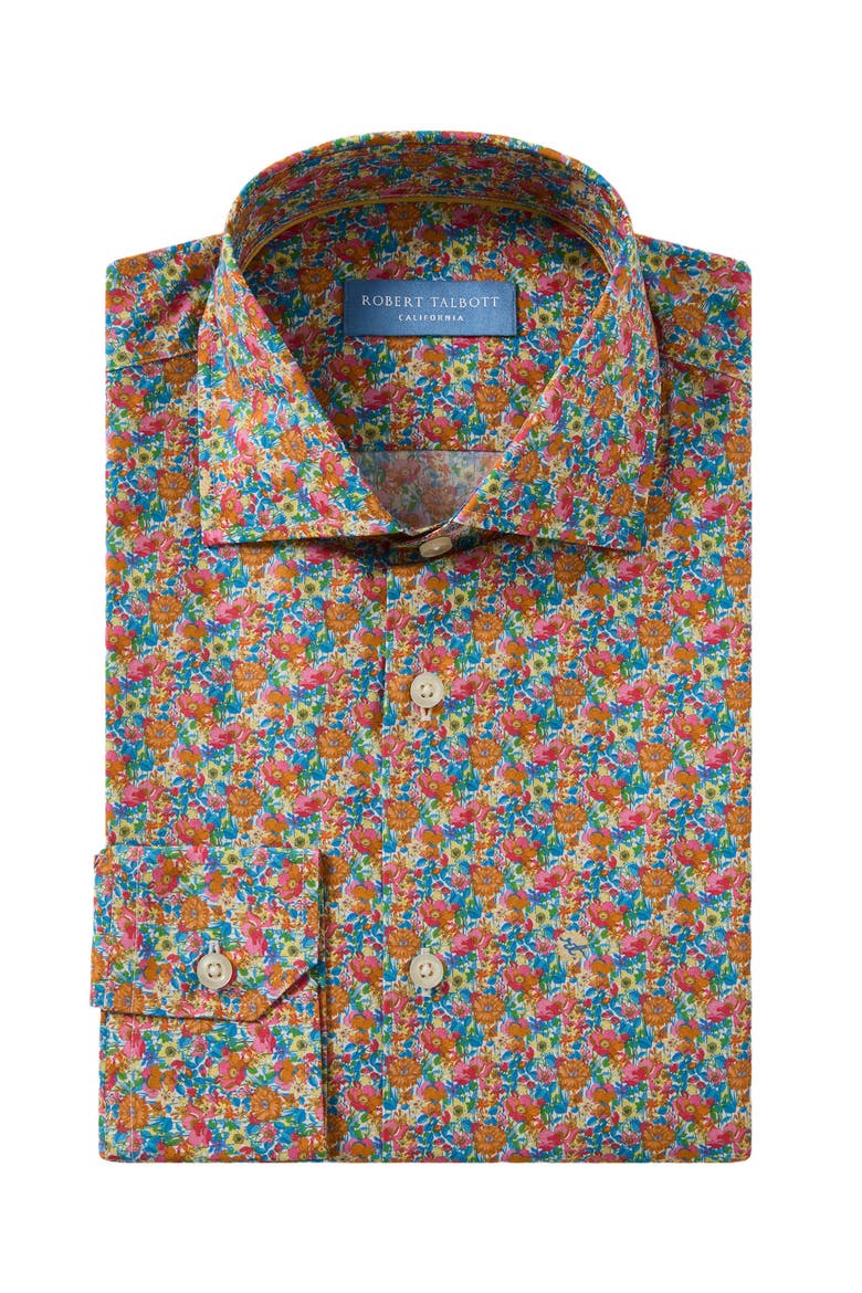 Reynolds Printed Floral Shirt, Alternate, color, Blue Multi