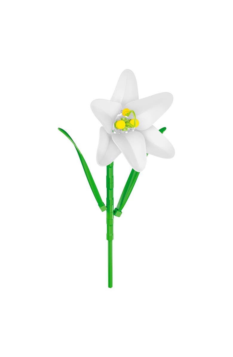 Brickcraft Bricktanicals Trumpet Lilly Building Set, Alternate, color, White