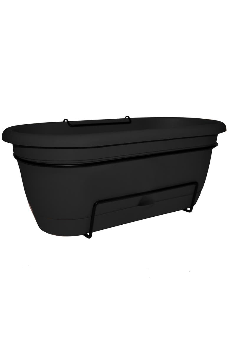 Bloem 19.25 Inch Lucca Oval Window Box Planter, Black, Main, color, Black